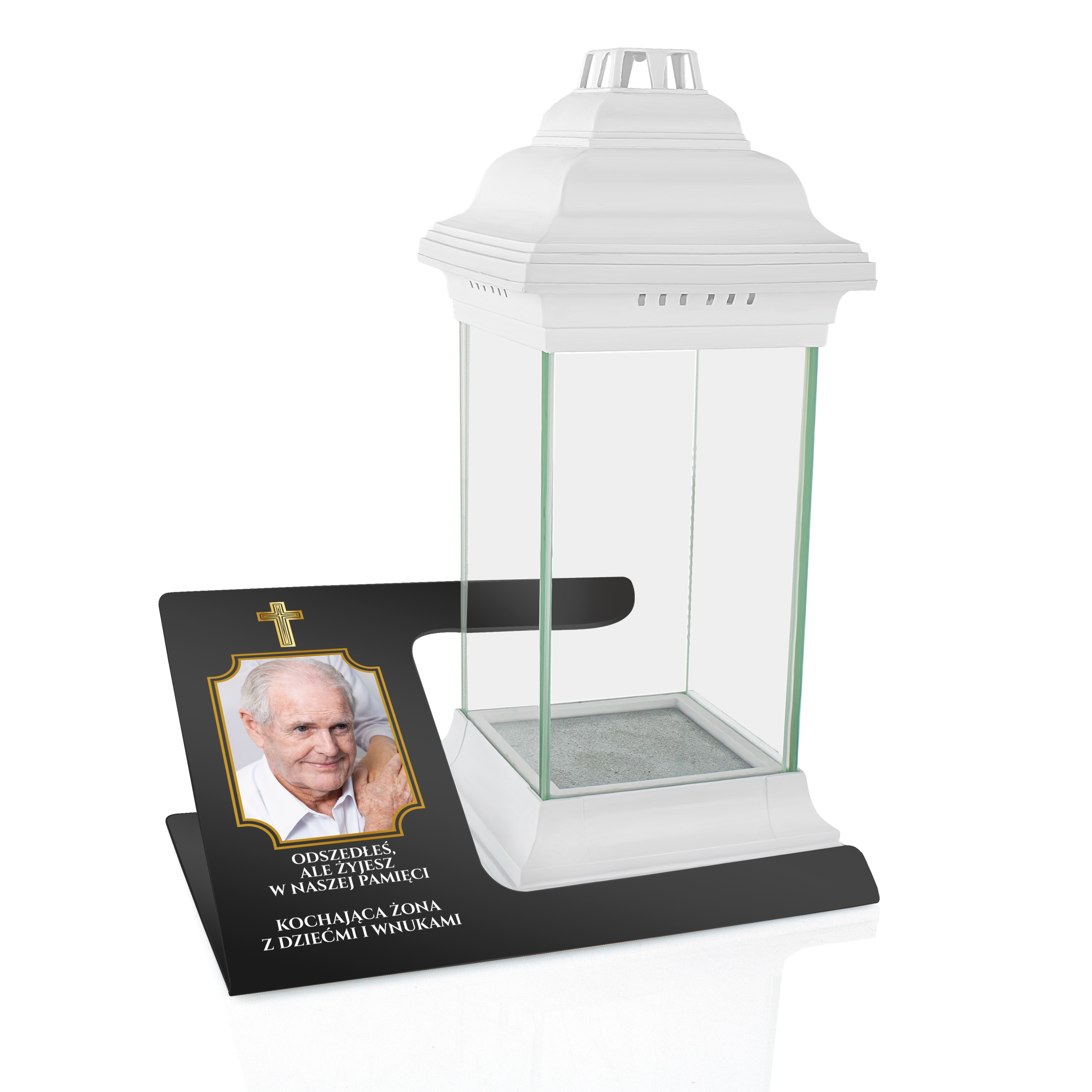 

Podstawa pod znicz ze zdjęciem Dedykacja Lampion