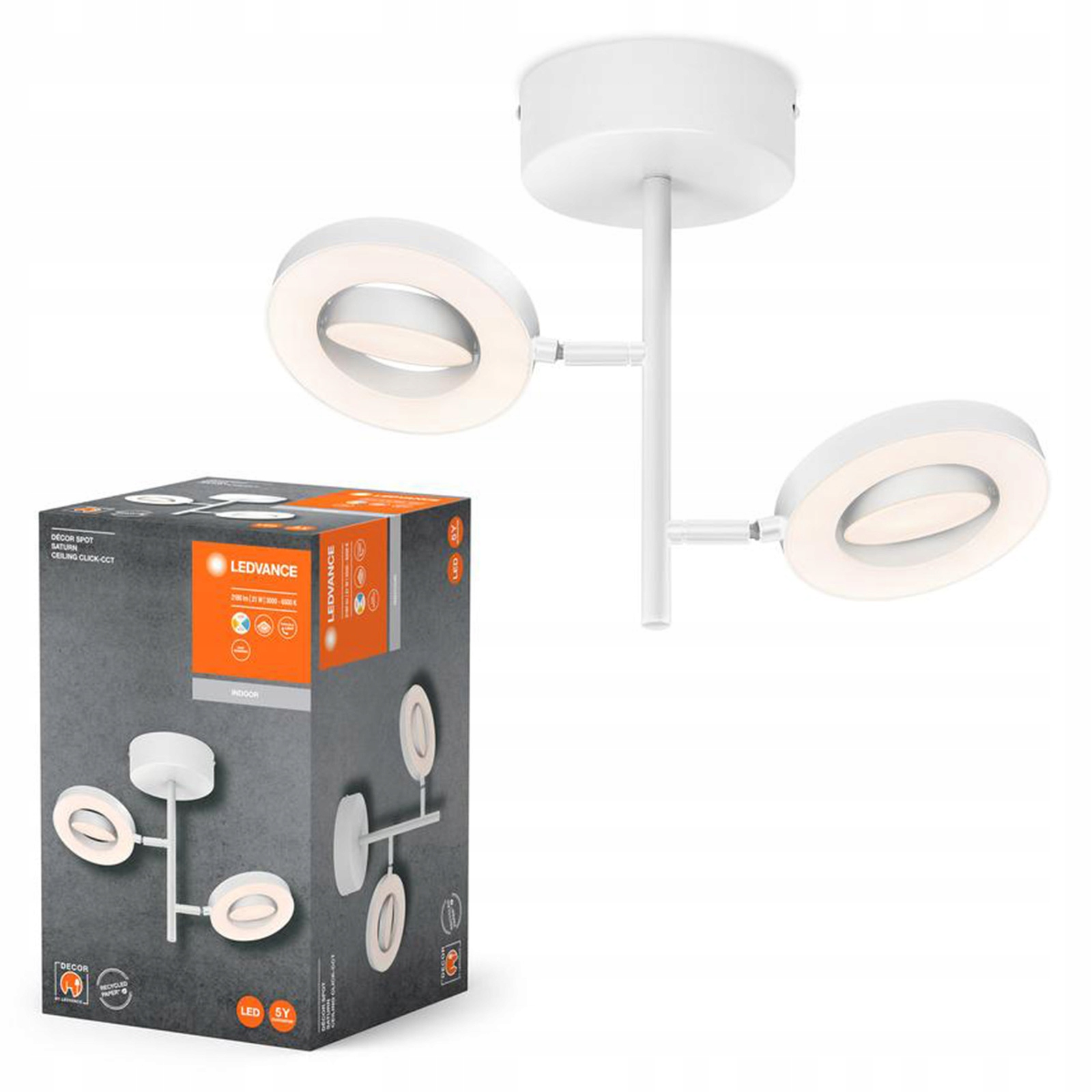 Led nástěnná lampa Stropní svítidlo Nástěnné svítidlo 21W 635lm Cct Spot