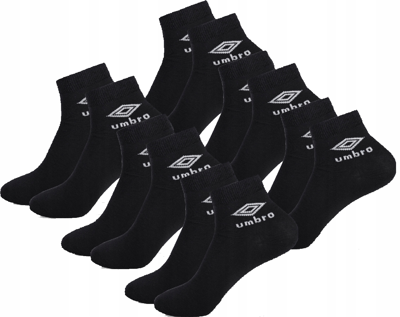 

6 Par Umbro Skarpetki Quarter Czarne 39-42