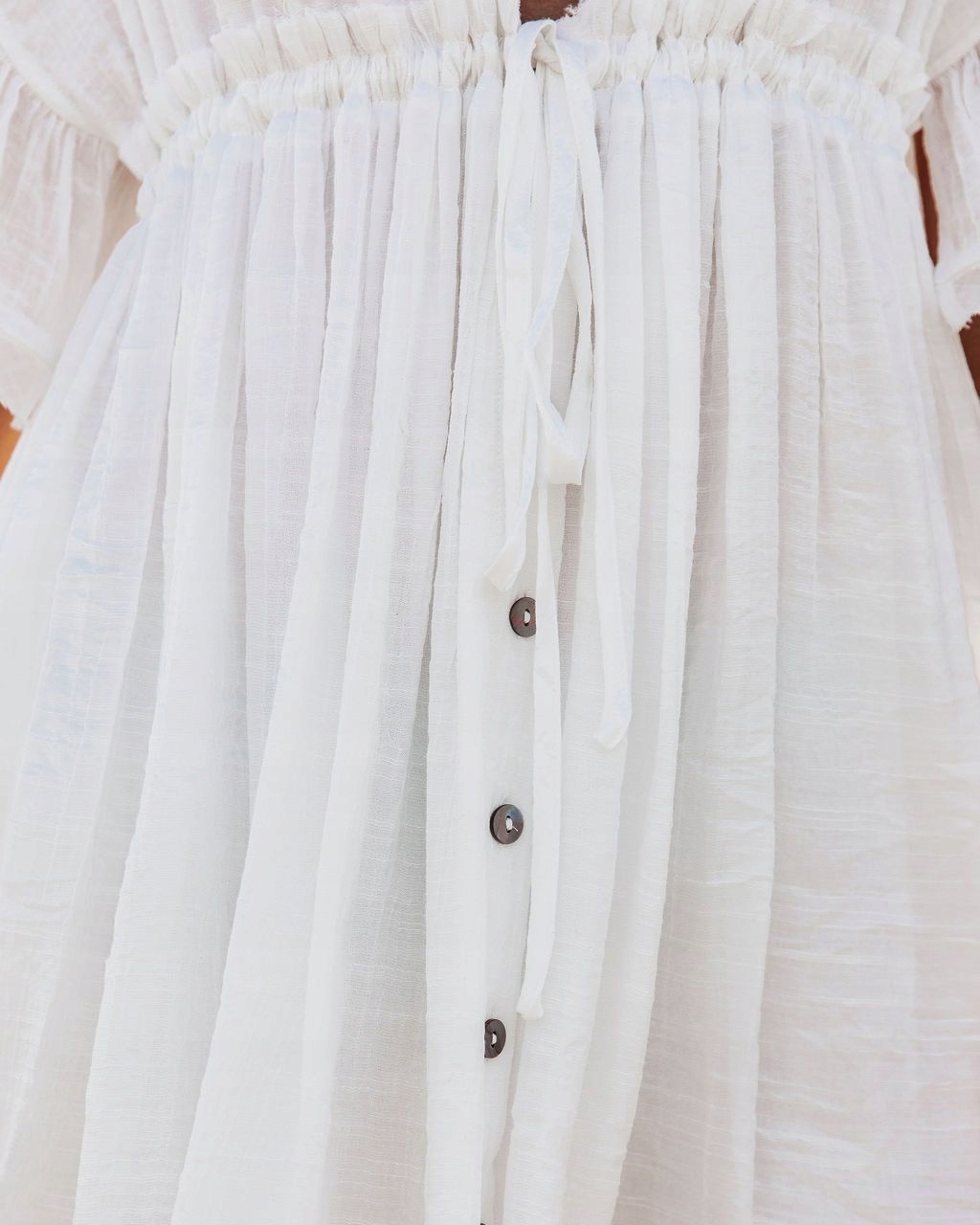 SUKIENKA TUNIKA PLAŻOWA WIĄZANA BOHO BIAŁA Materiał dominujący poliester