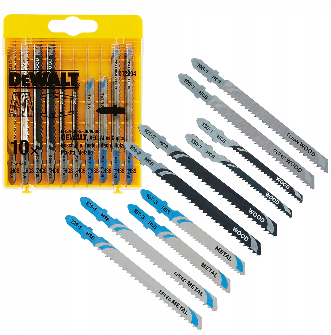 

Brzeszczoty wyrzynarka Typ T 10szt DeWALT DT2294
