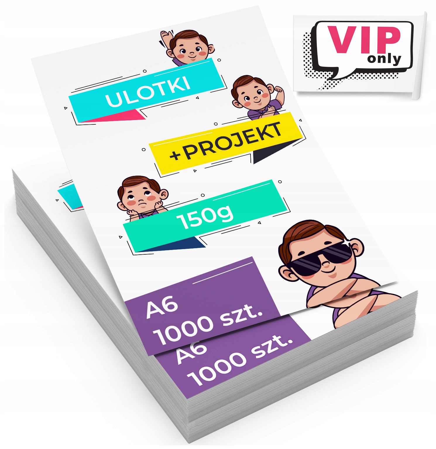 

Ulotki A6 Dwustronne 150g 1000 szt druk Projekt