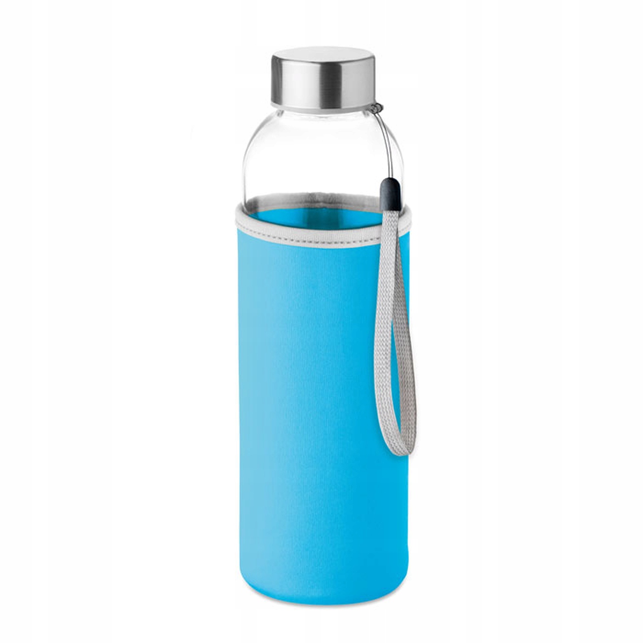 

Butelka szklana 500ml w neoprenowym błękitnym etui