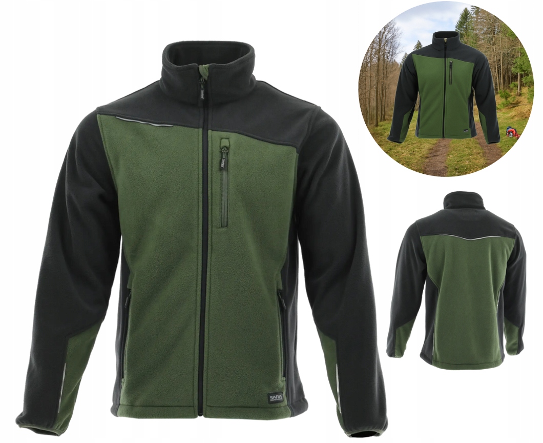 Polar pracovní Pánská mikina fleecová ochranná teplá mikina Khaki vojenská 3XL
