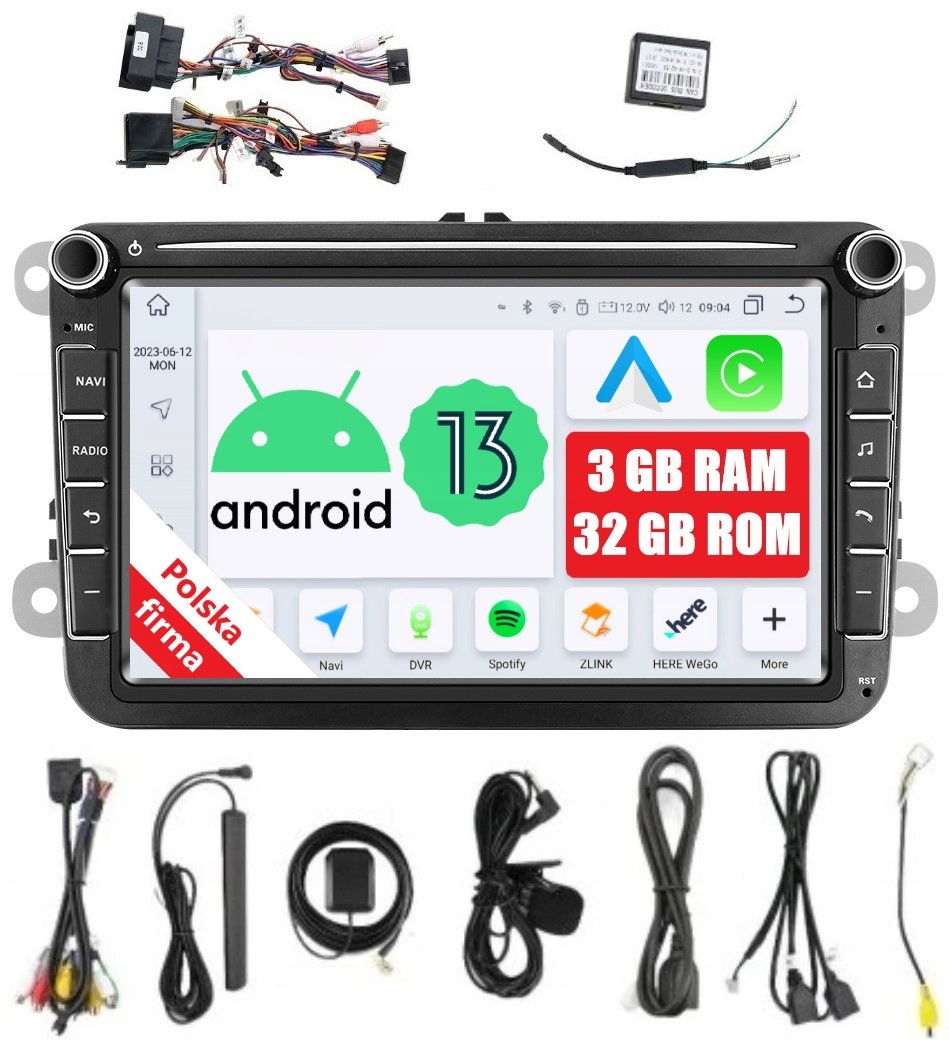 Rádio Android Vw Golf V 5 VI 6 Passat B6 B7 CC Polo V Tiguan I Touran A Eos