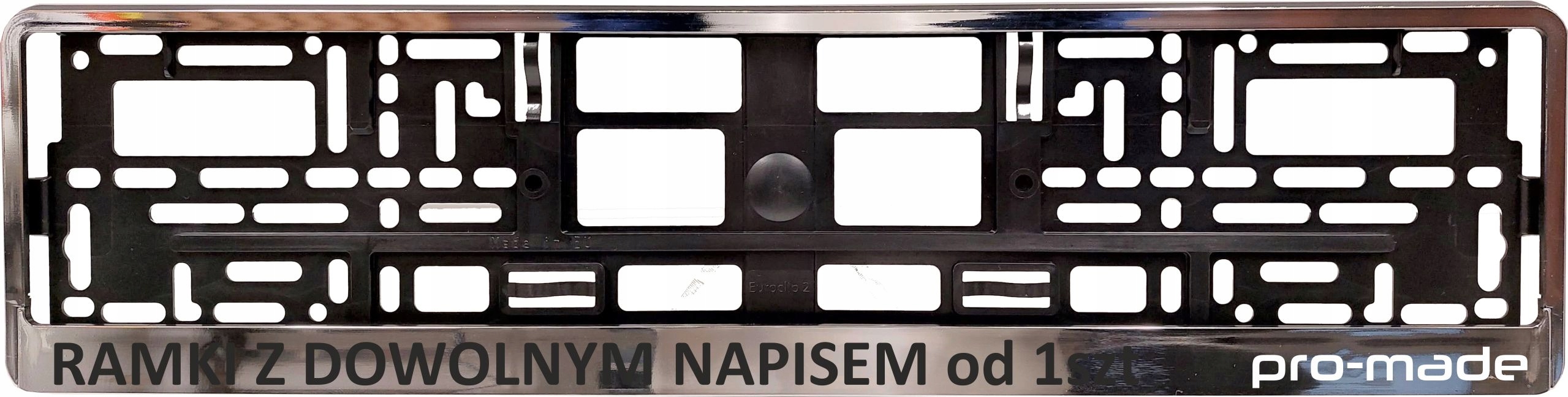 RAMKA DO TABLICY REJESTRACYJNEJ CHROM Z REKLAMĄ