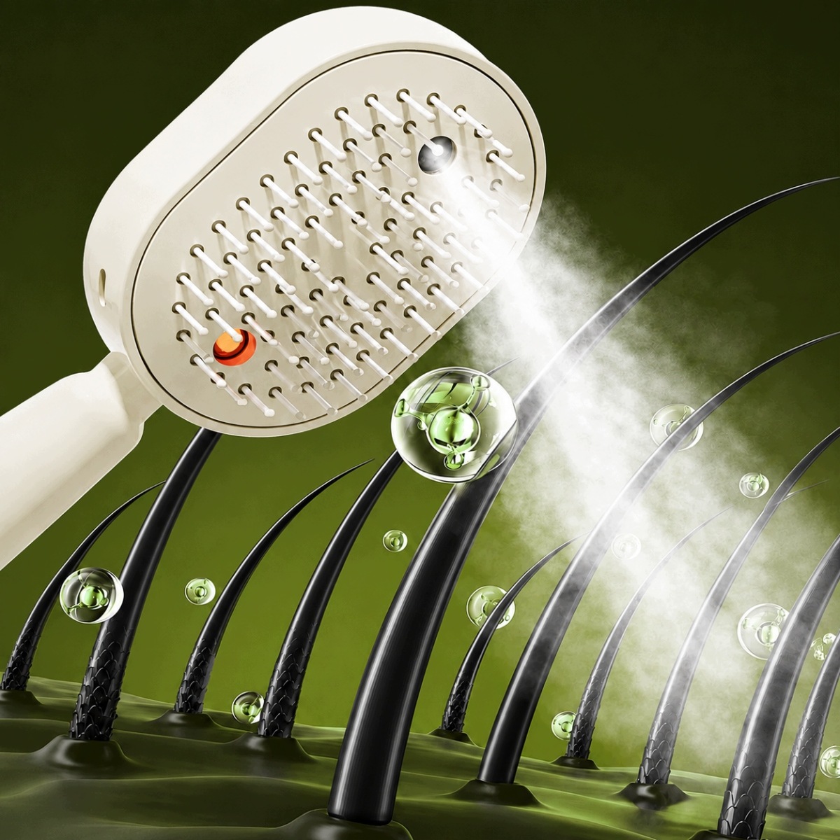 Parní kartáč na vlasy Elektrický hřeben Parní čistič Steamer RŮŽOVÝ2543