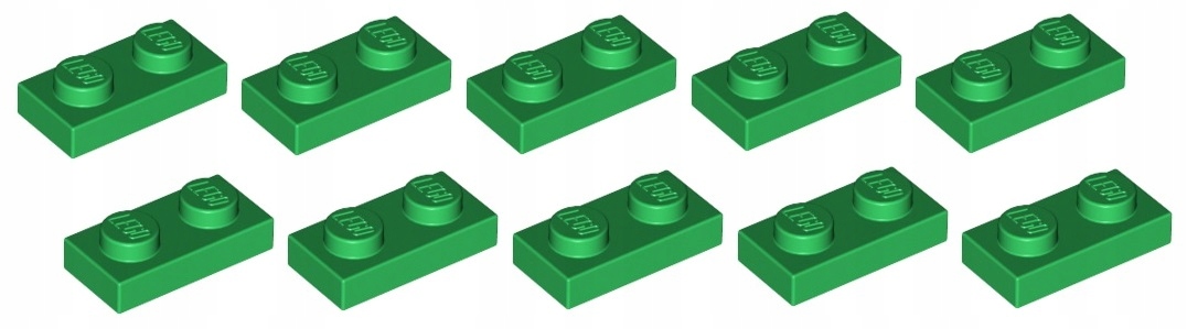 

Lego płytka 1x2 zielona 10 szt. 3023 Nowa