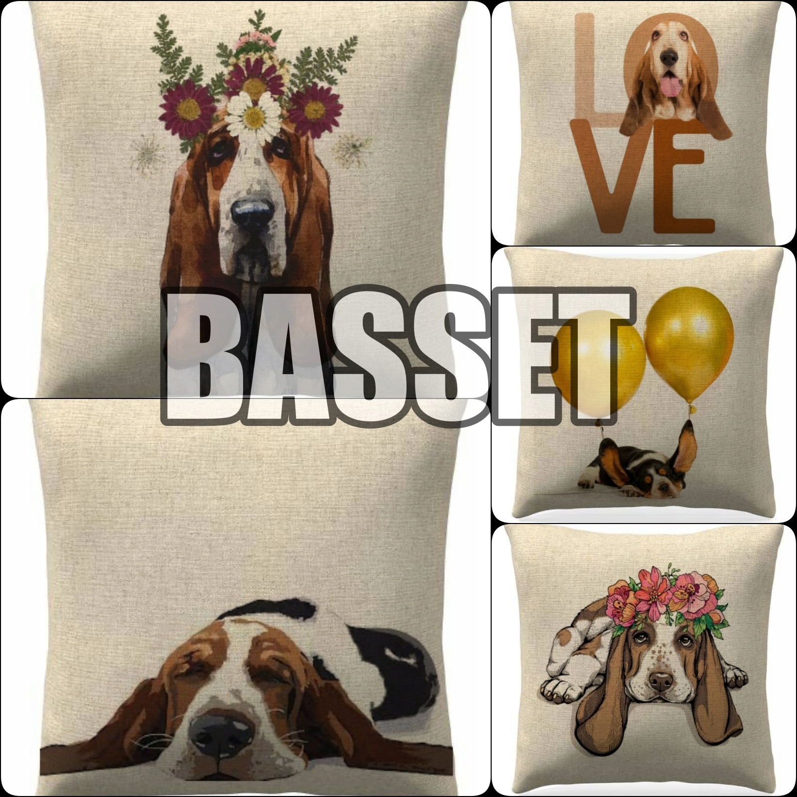 

Poszewka na poduszkę Basset hound duży wybór