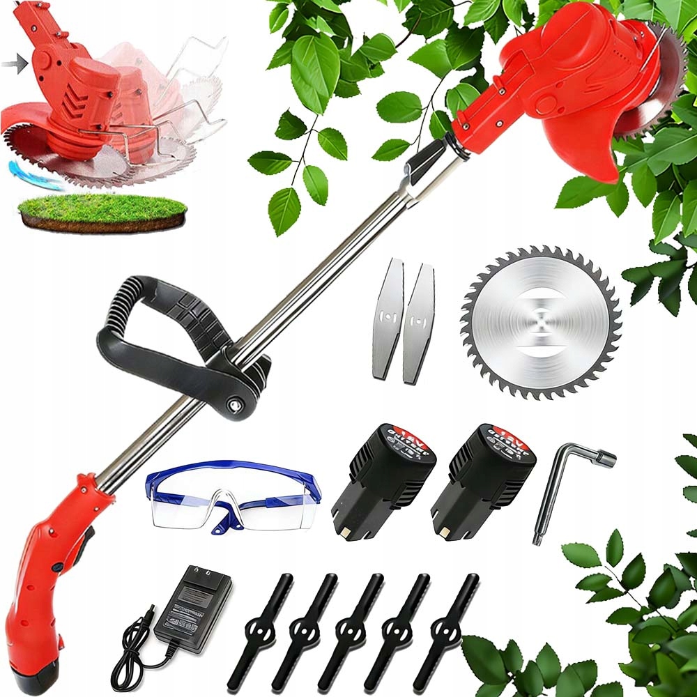 Akumulátorová Křovinořezová Sekačka Na Trávy 650W 2xAKU Set