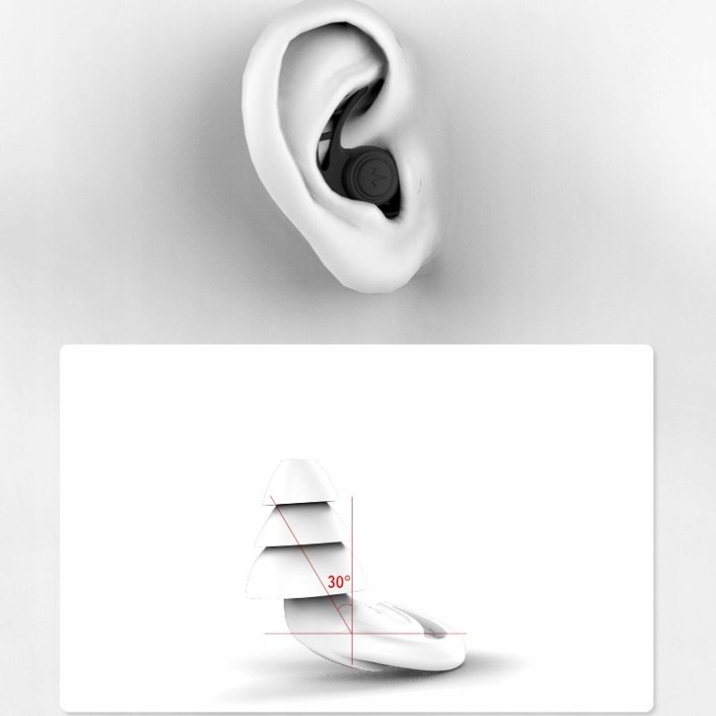 ZATYCZKI DO USZU STOPERY DO SPANIA CZARNE Kolor dominujący czarny