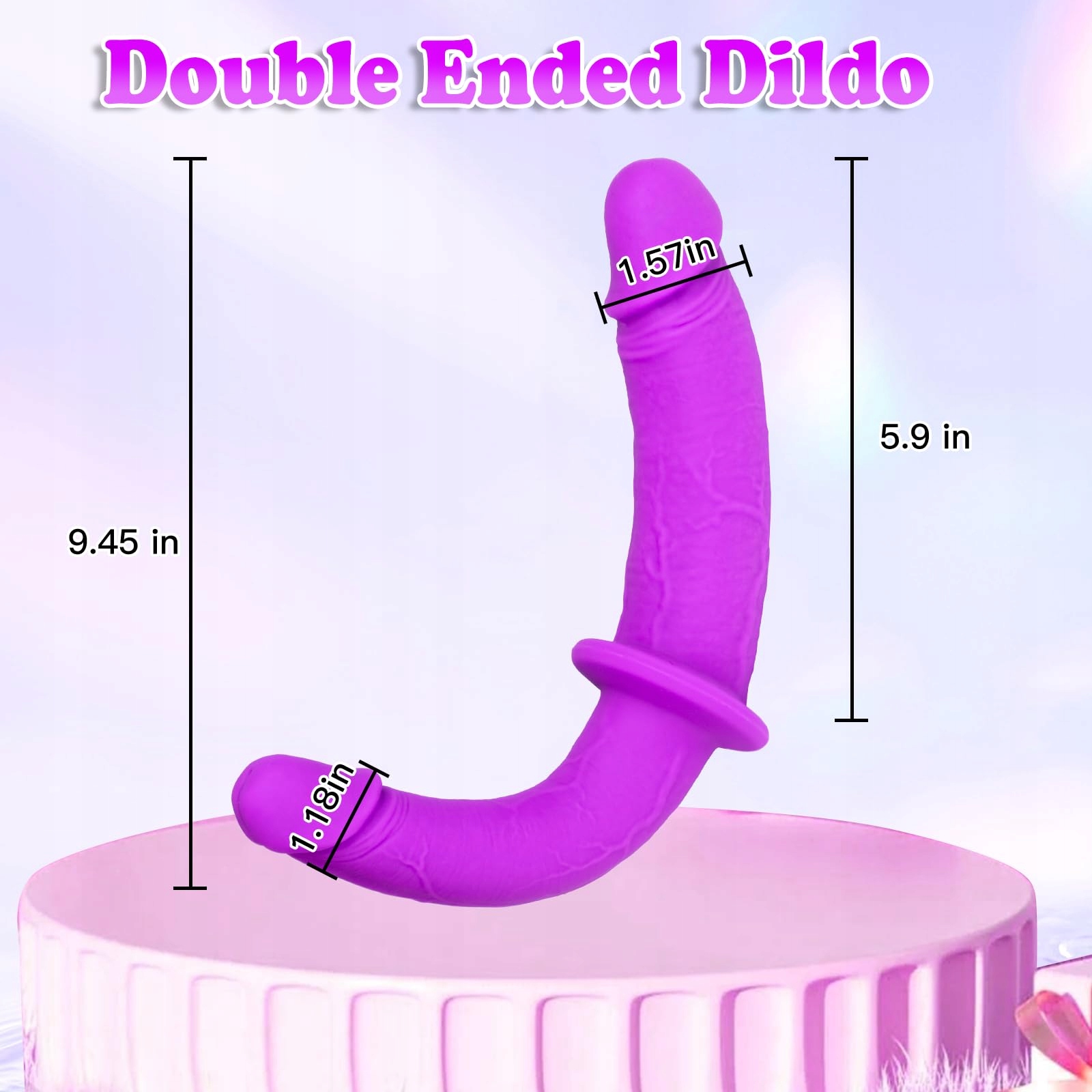 FANTASY Długi Dildo Silikonowy Podwójny Strap On Dla Kobiet — miniatura 5
