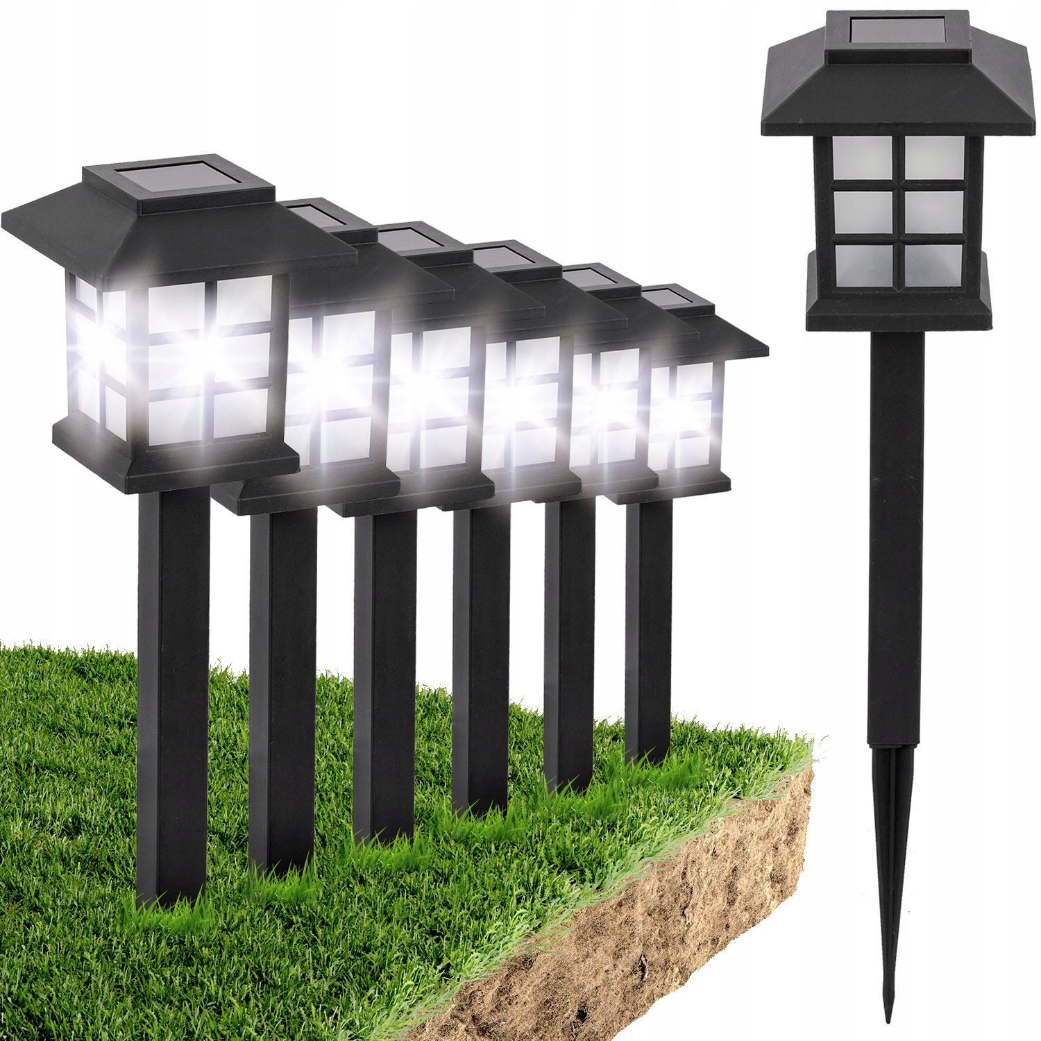 

6x Lampa Ogrodowa Solarna wbijana Słupek Led