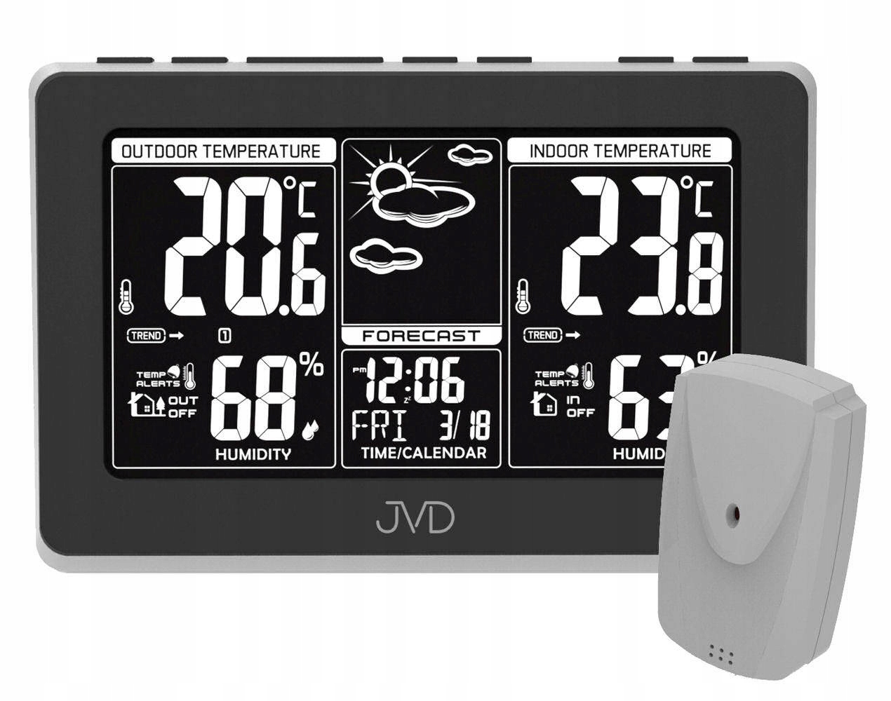 Čitelná Meteorologická Stanice Jvd RB658 Alarmy Sonda Dcf