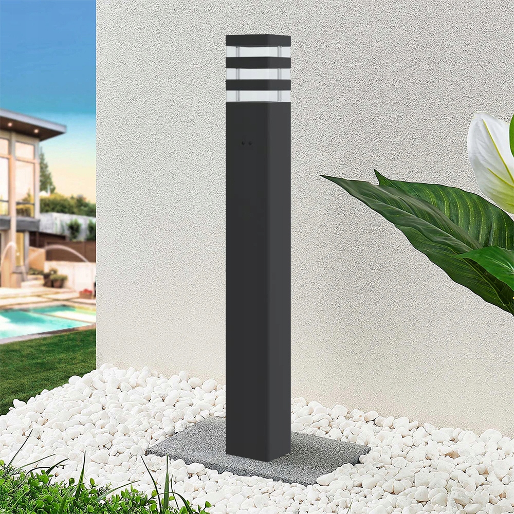 Lampa LED Ogrodowa E27 80 cm zewnętrzna słupek stojąca model 2025 SuperLED Kolor czarny