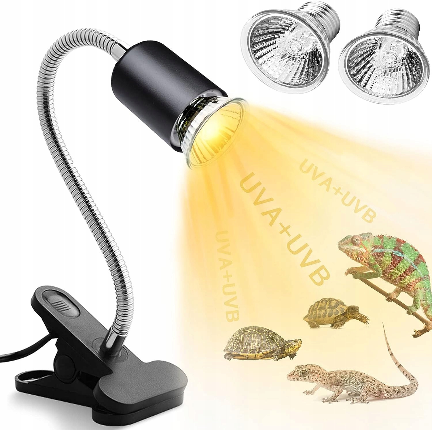 Levně Sada Vyhřívané Lampy Na Plazy Se 2 Žárovkami 50W Topná Lampa Želva