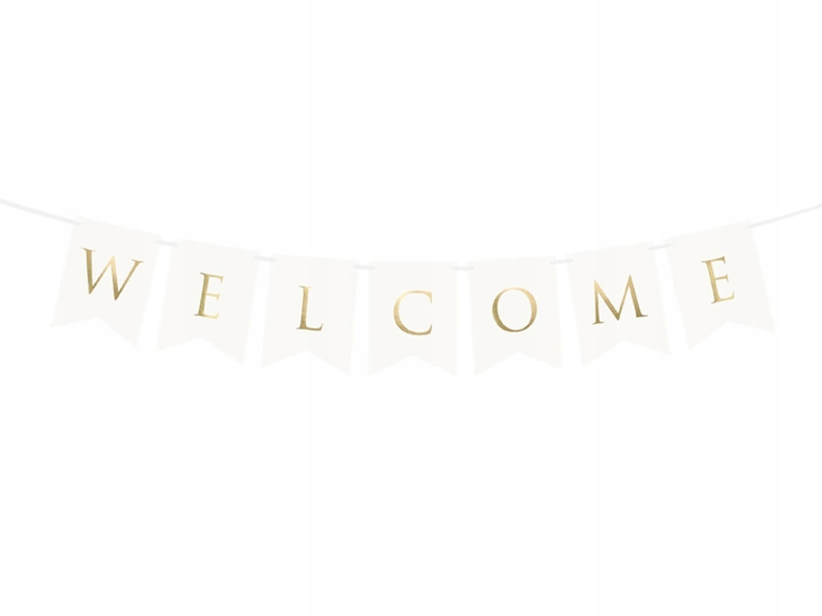 

Baner Welcome, biały 95 cm Ślub Wesele