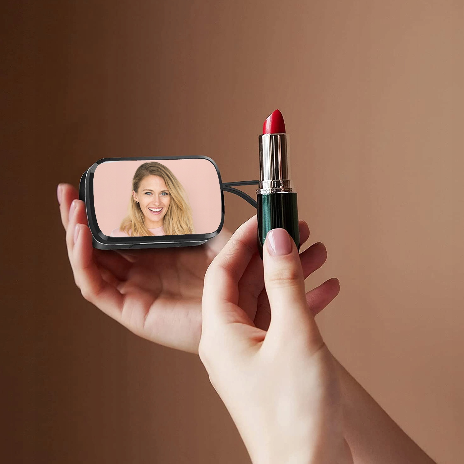 SŁUCHAWKI BEZPRZEWODOWE BLUETOOTH POWERBANK WYŚWIETLACZ LCD Z LUSTERKIEM Zasięg 20 m