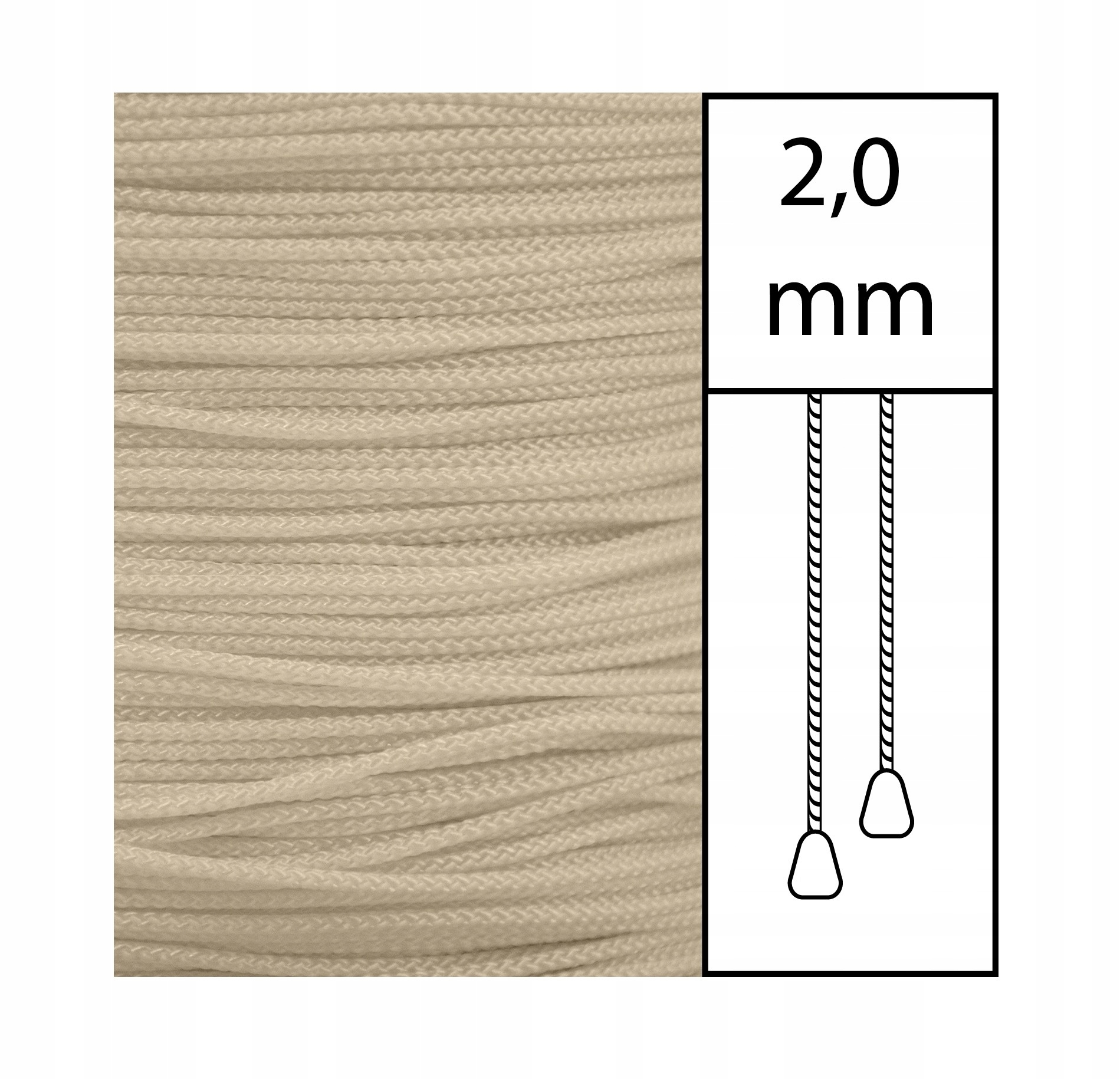 

Sznurek 2,0 mm do żaluzji Beżowy 10 mb