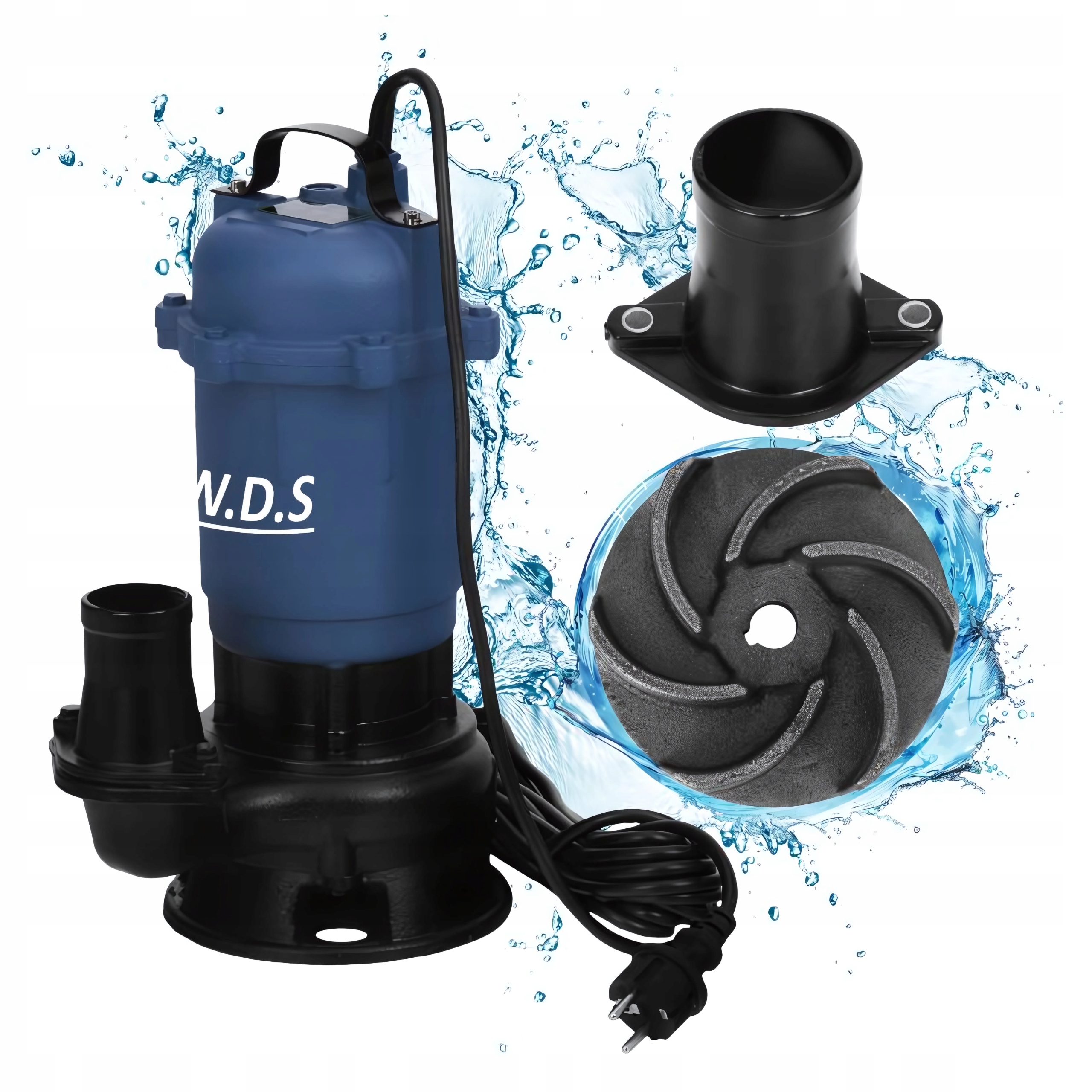 Výkonné ponorné čerpadlo 2850W 2" 30000L/H Čistá a špinavá voda Kraft&Dele