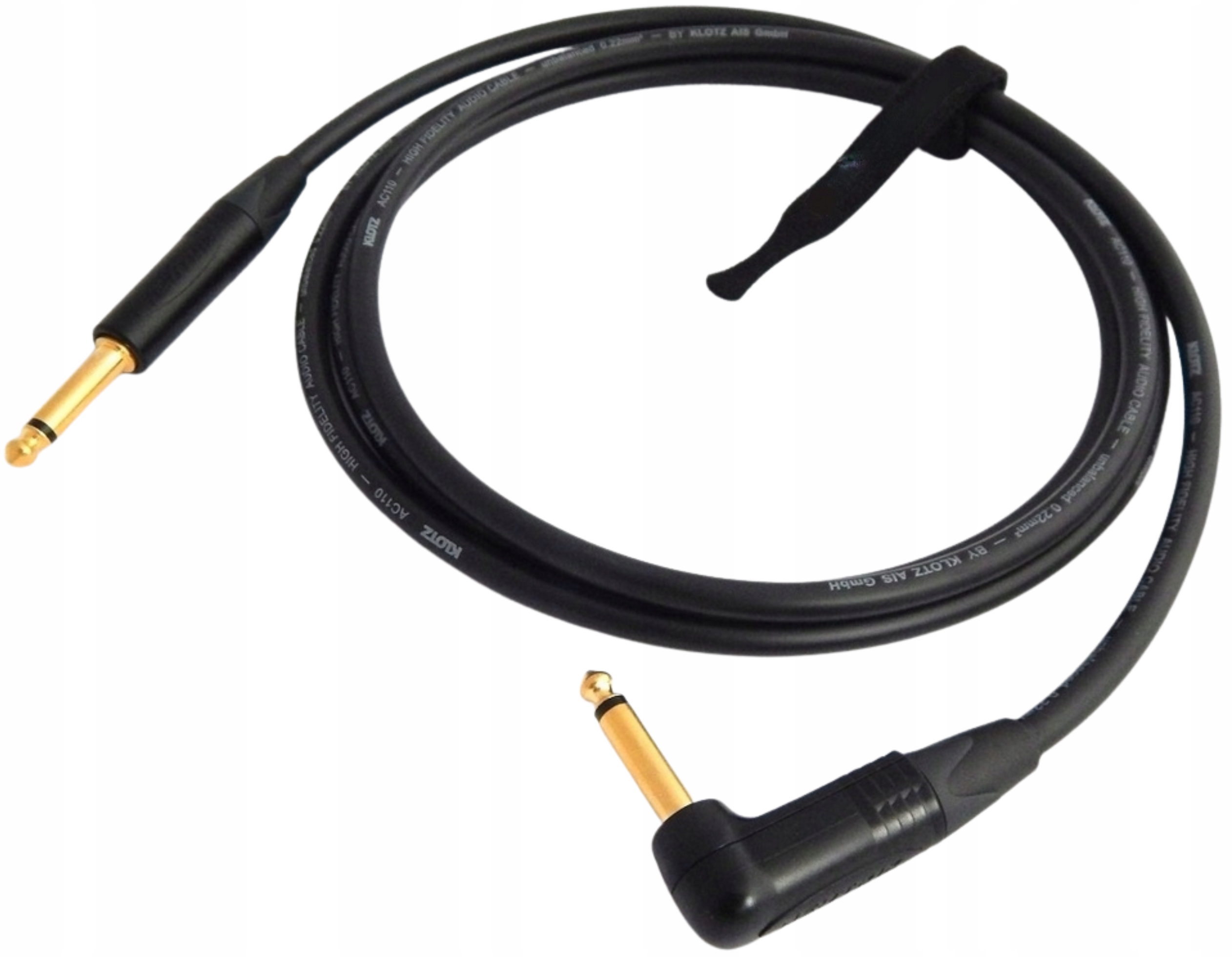 Klotz AC110 Kytarový Instrumentální Kabel Úhlový Mono Jack 6,3 mm 20 m