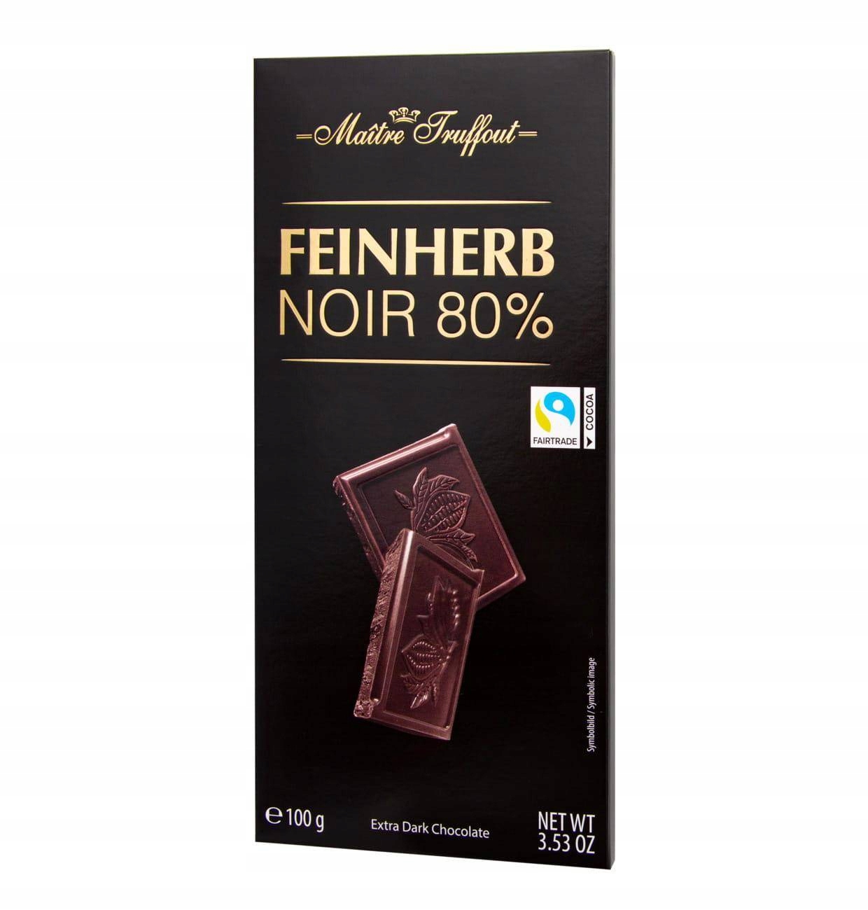 Levně 2x MaitreTruffout Premium Extra hořká Čokoláda 80% 100 g