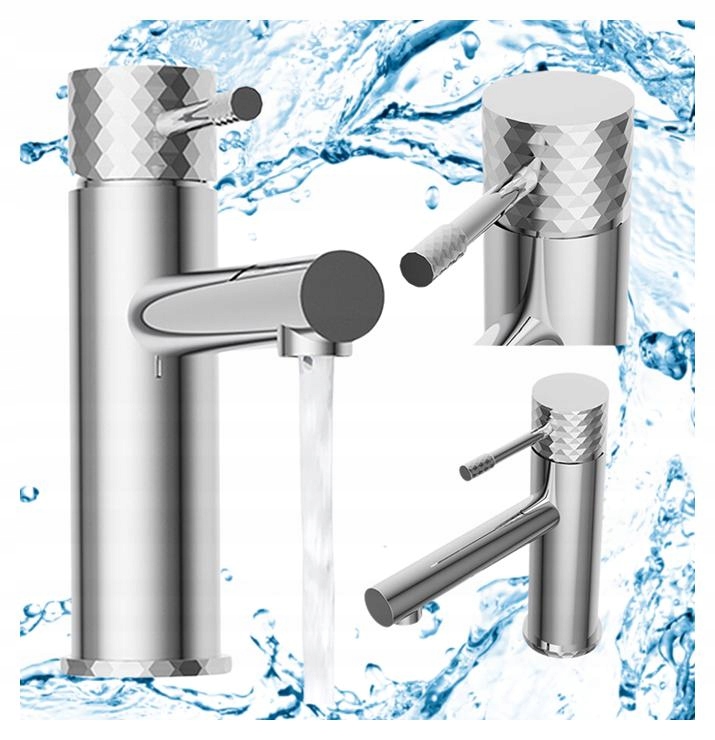 Strieborná Nízka Kúpeľňová Umývadlová Batéria, Chróm, Moderný Kohútik