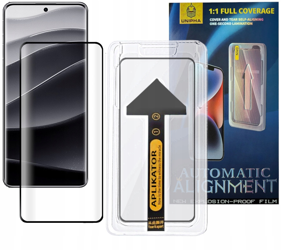 Szkło hartowane z ramką do montażu do Redmi Note 14 Pro Pro+ Poco X7 5G