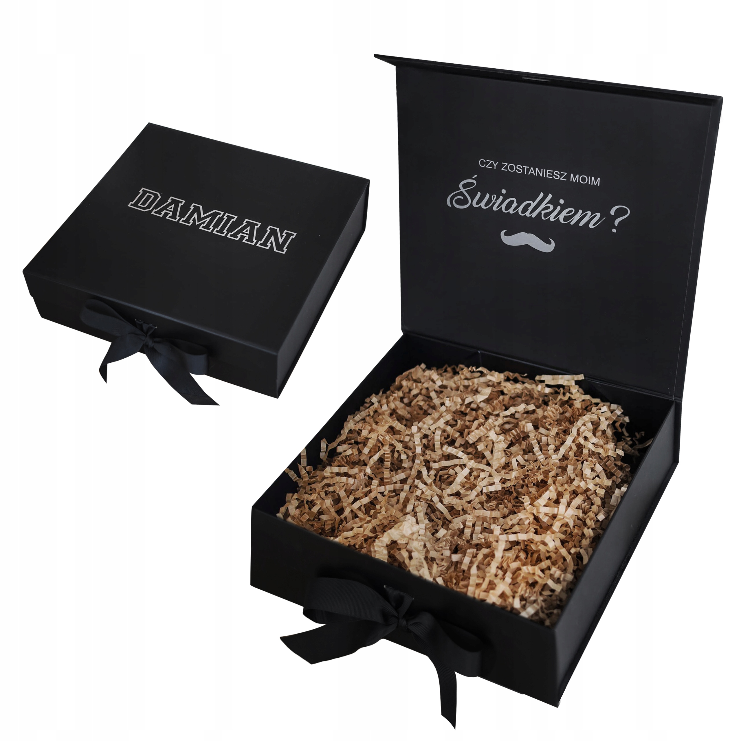 Pudełko czy zostaniesz moim świadkiem czarne ślub