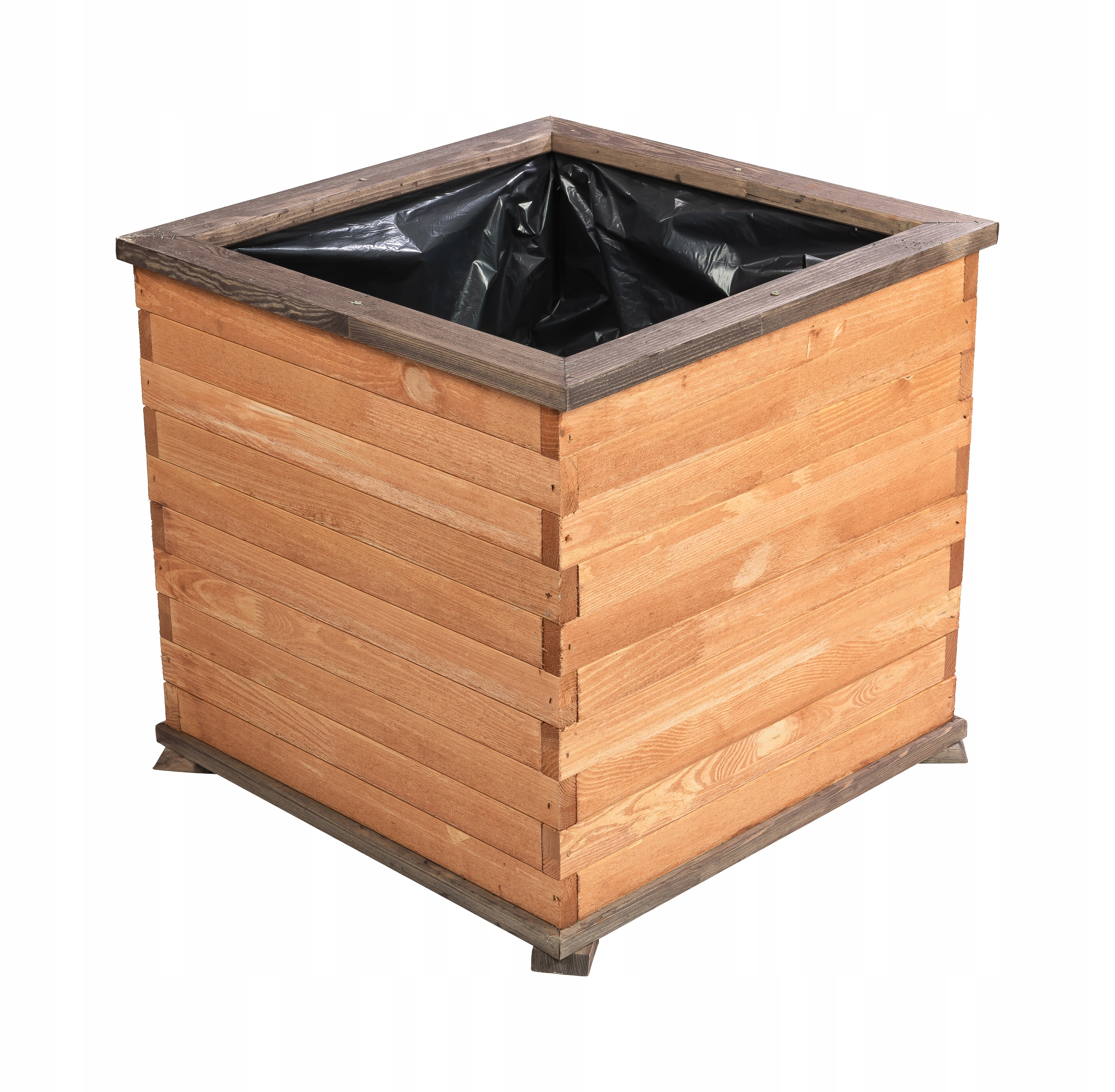 Wielka kwadratowa donica na kwiaty ogrodowe z drewna kwietnik tik Polska