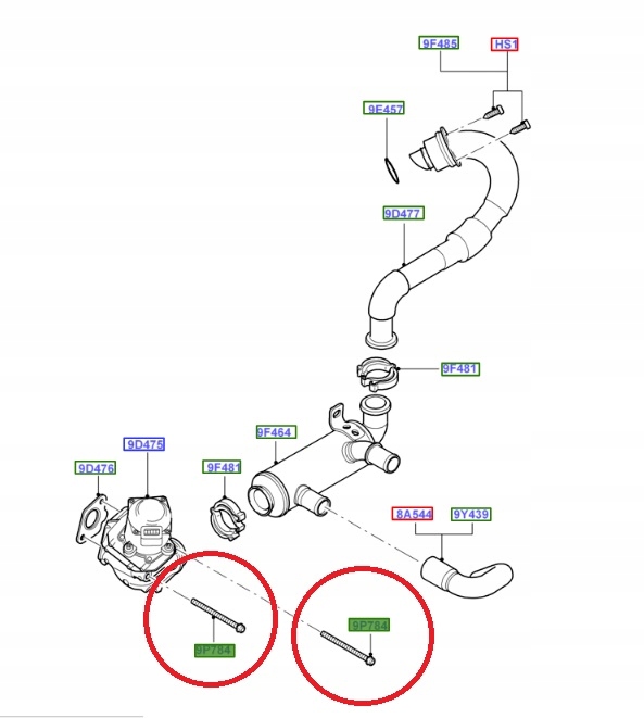 ŚRUBA ZAWORU EGR FIESTA 01-08 FUSION 04-12 _ 1311175 _ 3M5Q-9P784-AA Typ samochodu Samochody osobowe
