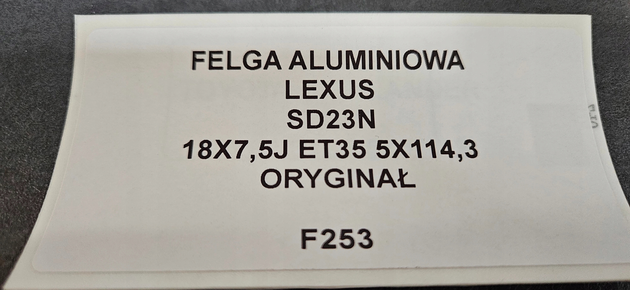 disk hliníkový LEXUS SD23N originál 18X7,5J ET35 5X114,3