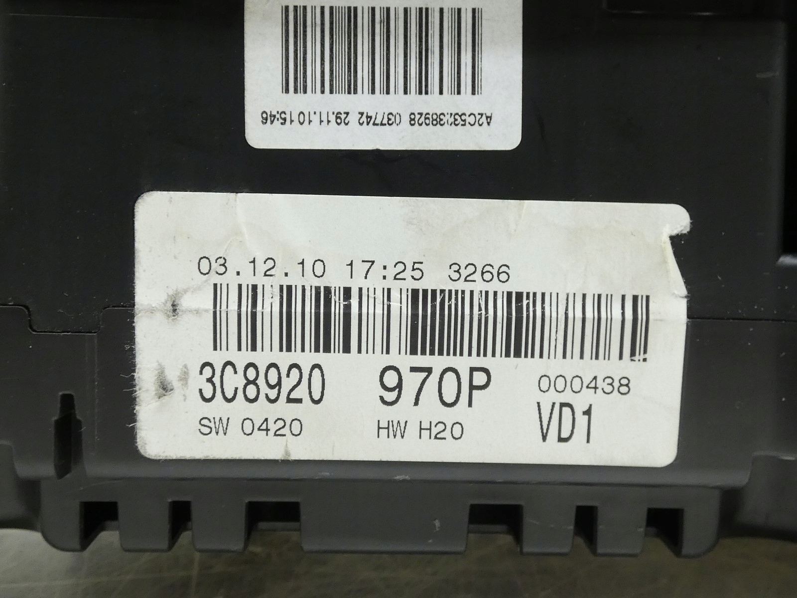 dials clock display VW PASSAT CC 2.0 TDI 3C8920970P