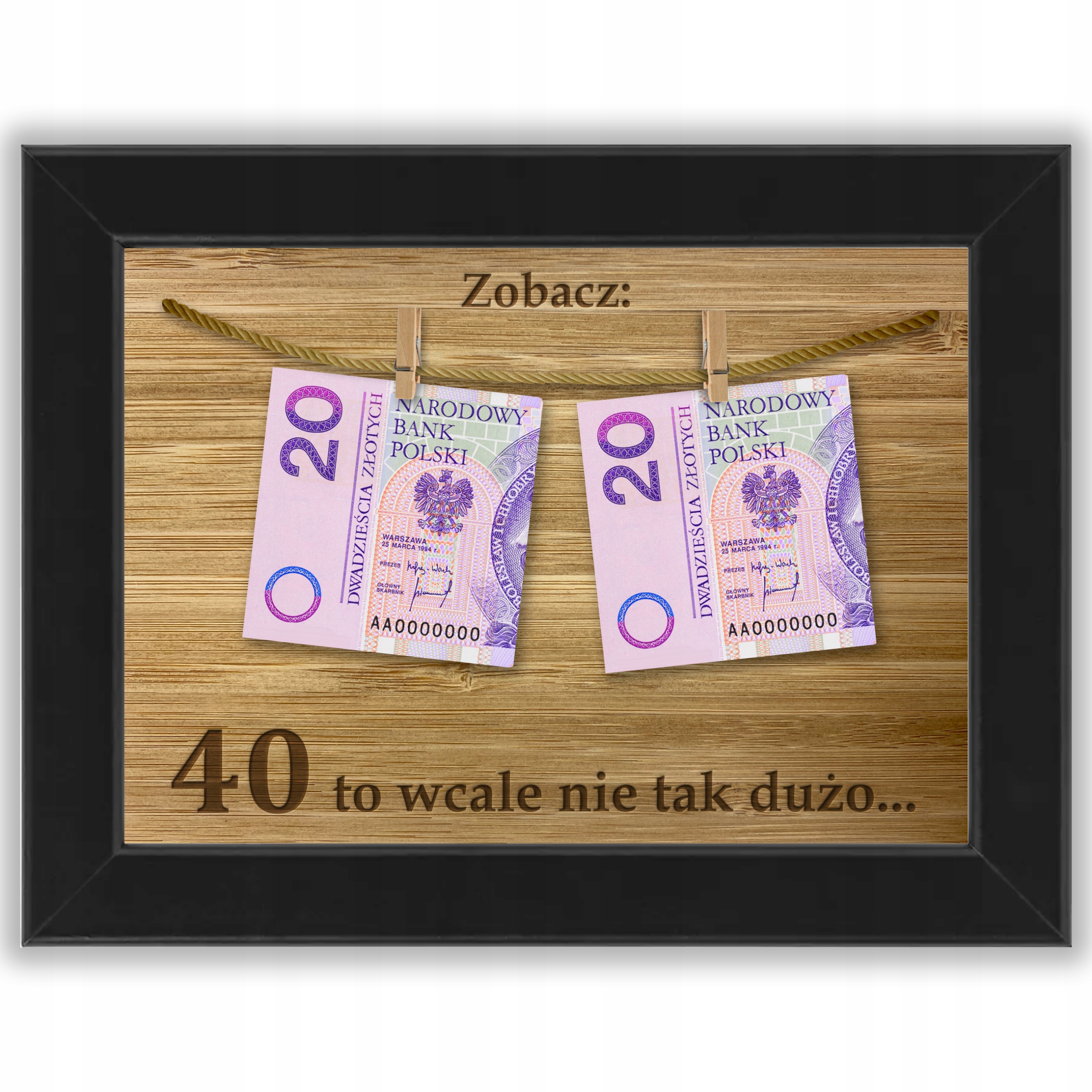 

Prezent na 20 30 40 50 60 urodziny tabliczka ramka