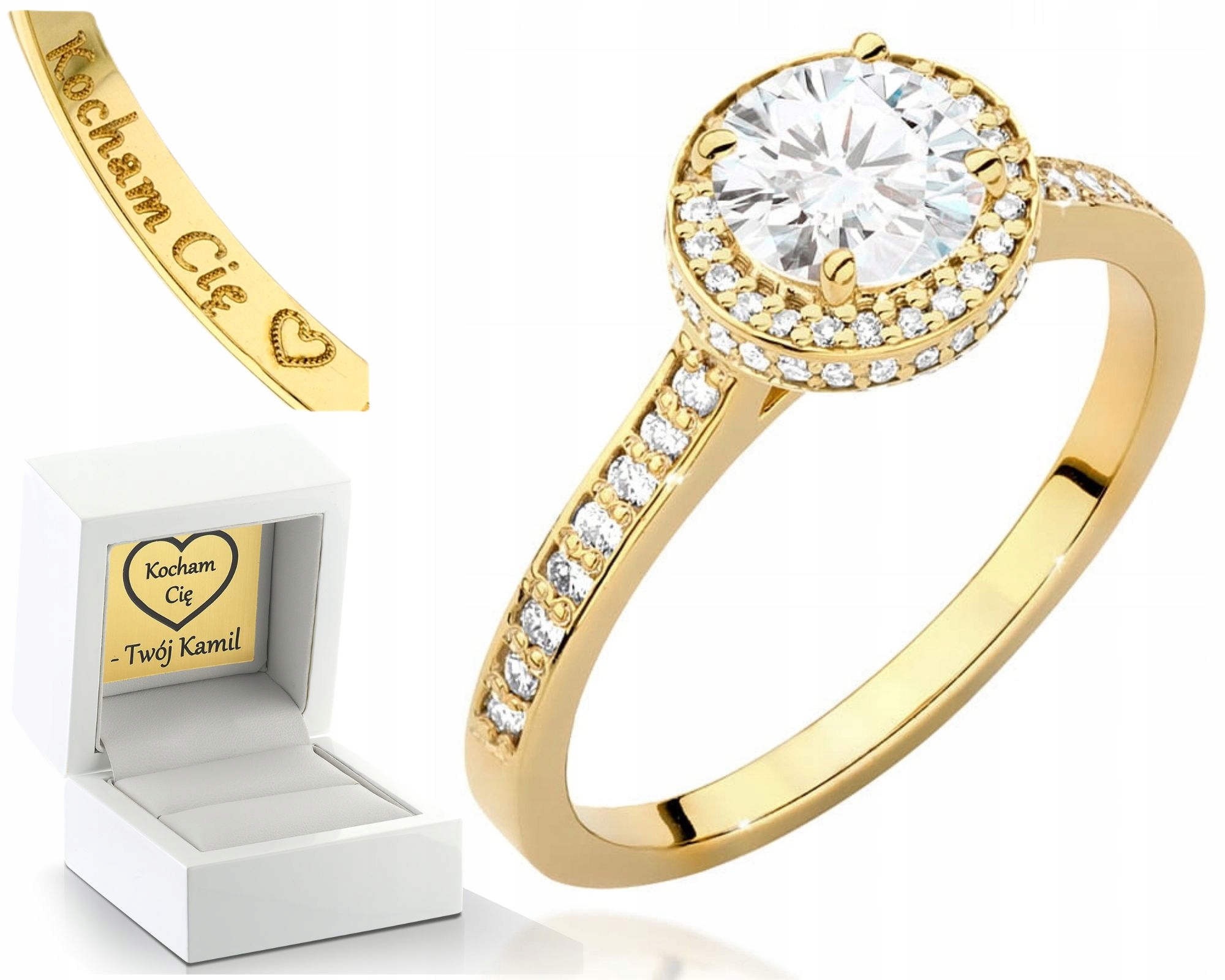 Zlatý Prstýnek S Brilianty 585 Gravírování