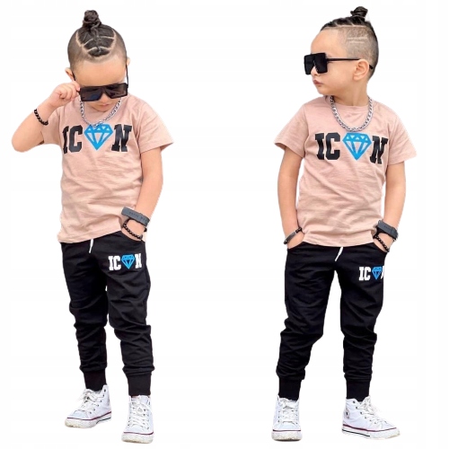 

Komplet chłopięcy koszulka spodnie dres r 110 116