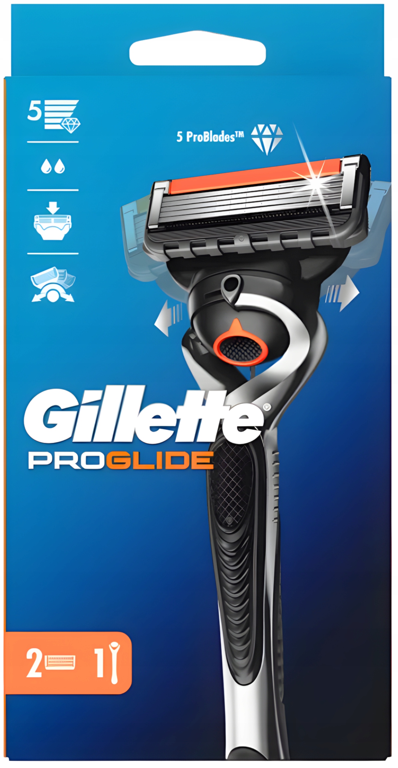 Gillette ProGlide Holicí Strojek Pro Muže, 2 Náhradní Holicí Hlavice