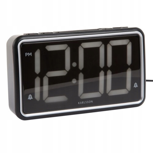 Budík, elektronické stolní hodiny s Led displejem, černé New Retro