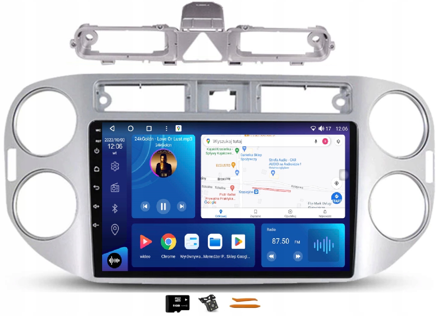 Radio Android Nawigacja Qled Carplay 128GB Lte Gps Vw Tiguan 1 I 06-16