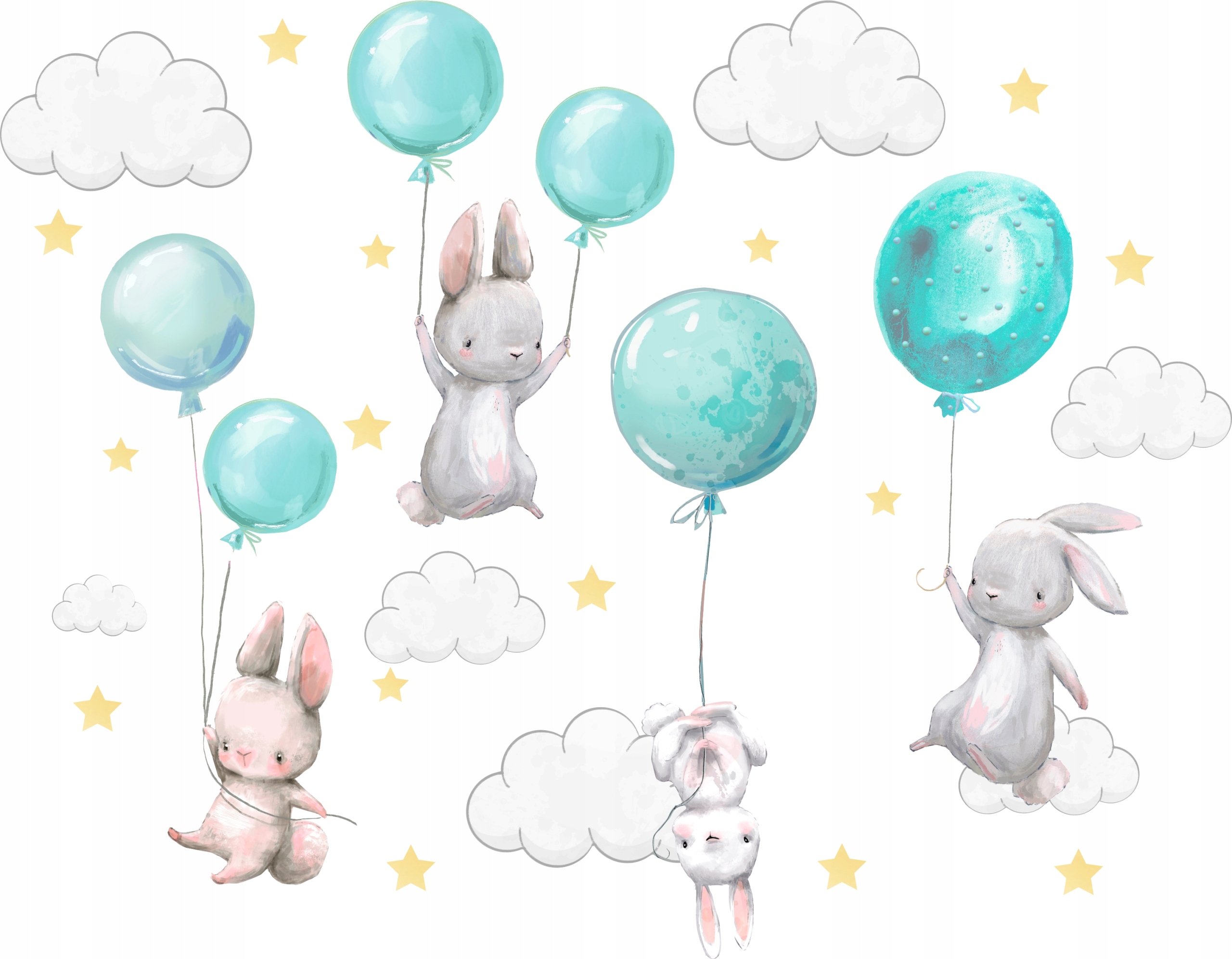 

Naklejki ścienne Króliczki balony dla dzieci 100 2