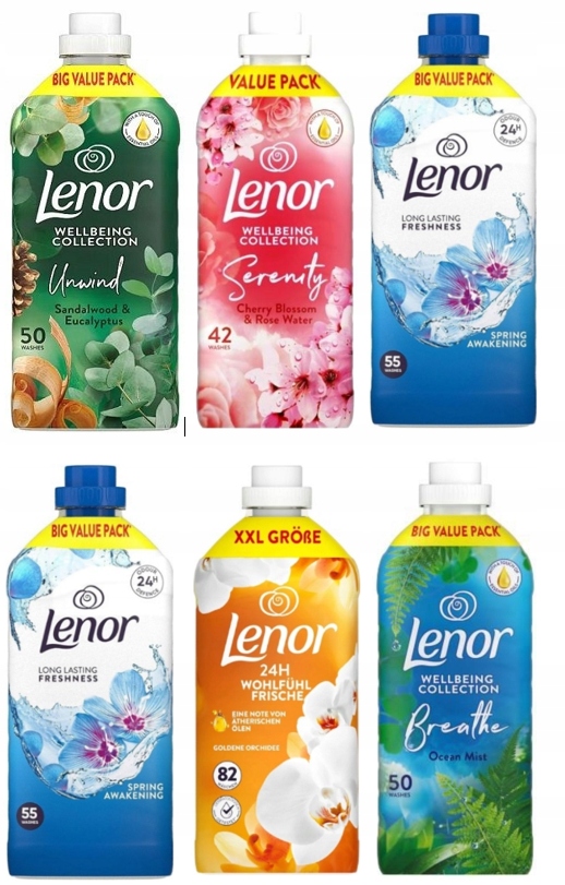 Lenor Płyn do płukania zestaw 6szt XXL 10L