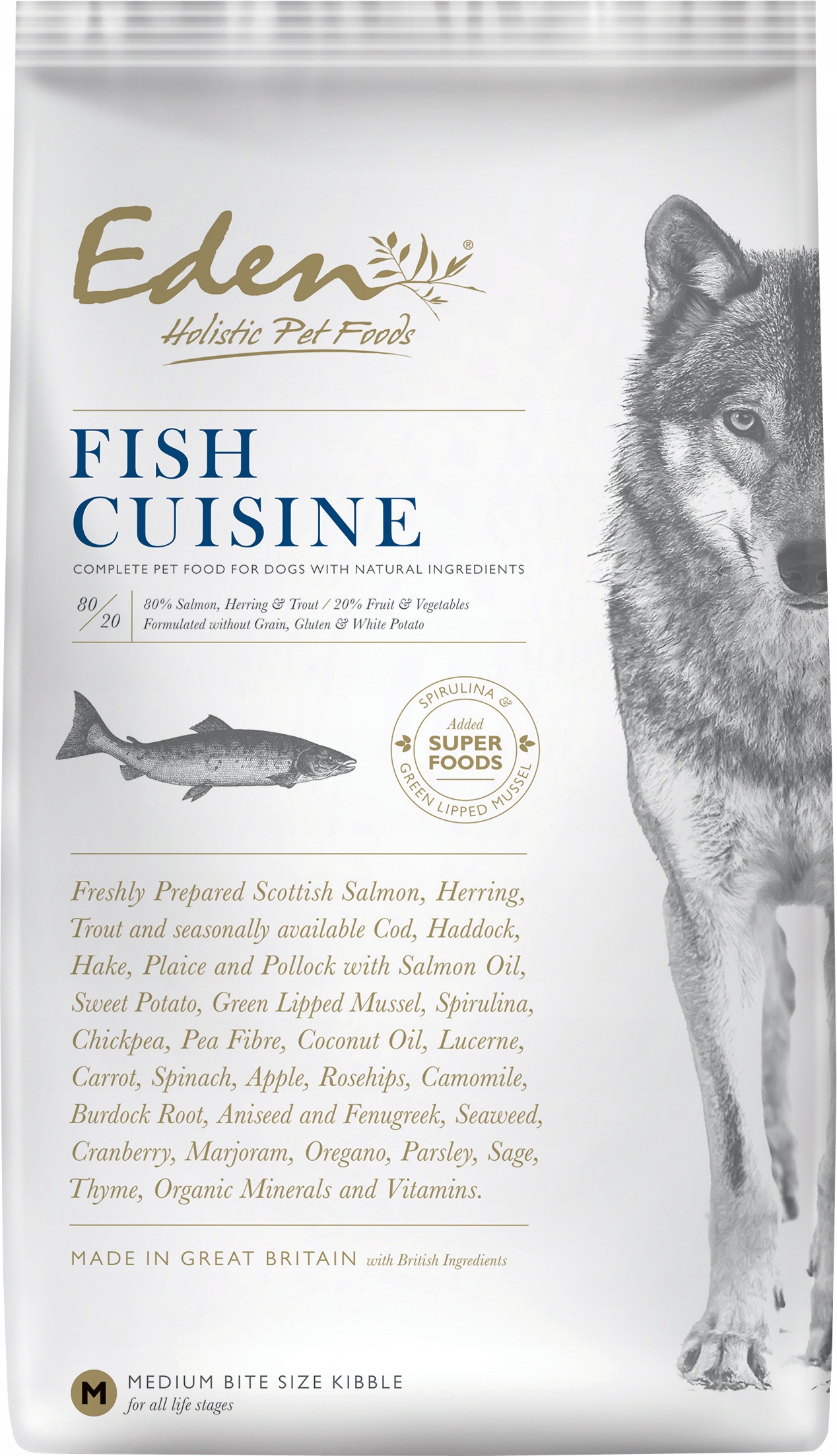 Levně krmivo krmivo Eden Fish Cuisine Medium and Large 12 kg pro dospělé psy