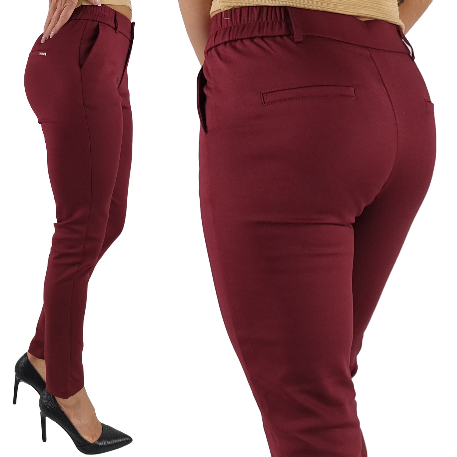 Elegantní Doutníkové Kalhoty Freesia s gumou, dlouhé 40/L