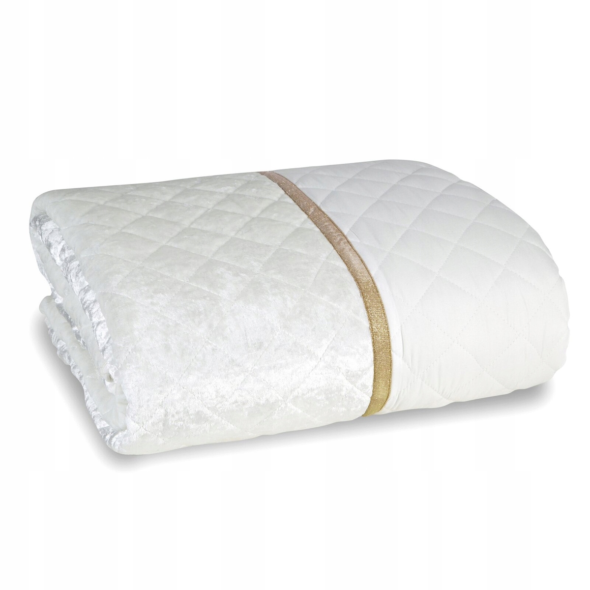 Přehoz na postel dekorativní velurový Kristin prošívaný 220x240 bílý