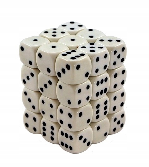 

Kostki K6 12mm matowe białe 36 szt.