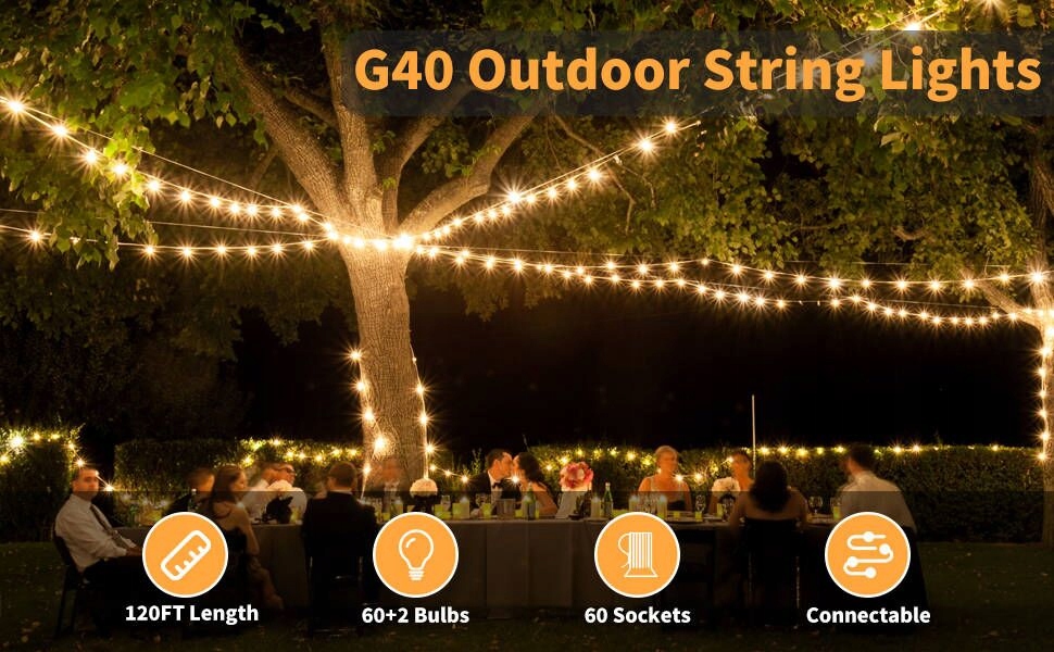 Suwin Girlanda Lampki Na Ogród Taras 60 LED 36.5M — miniatura 10