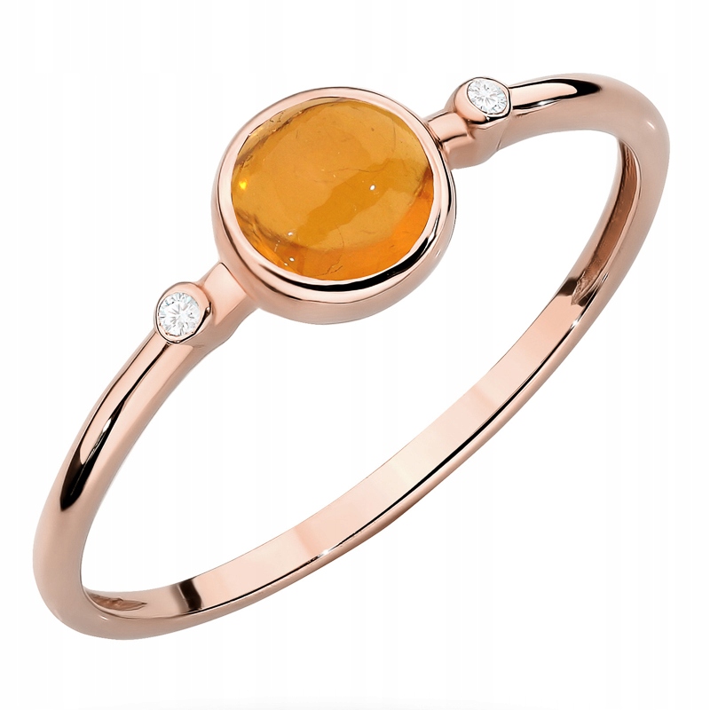 Zlatý Prstýnek pr. 585 14k s Brilianty a kulatým turmalínem 0,60ct