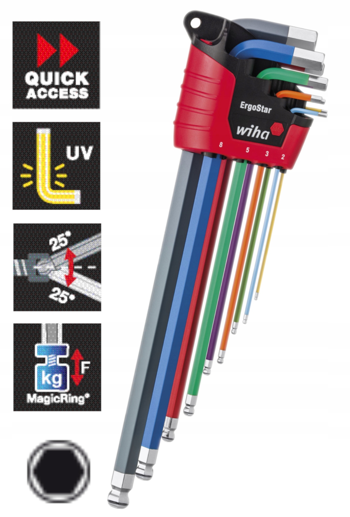 Wiha Nástrčné klíče s kulovou hlavou, magicring rukojeť ErgoStar 41979