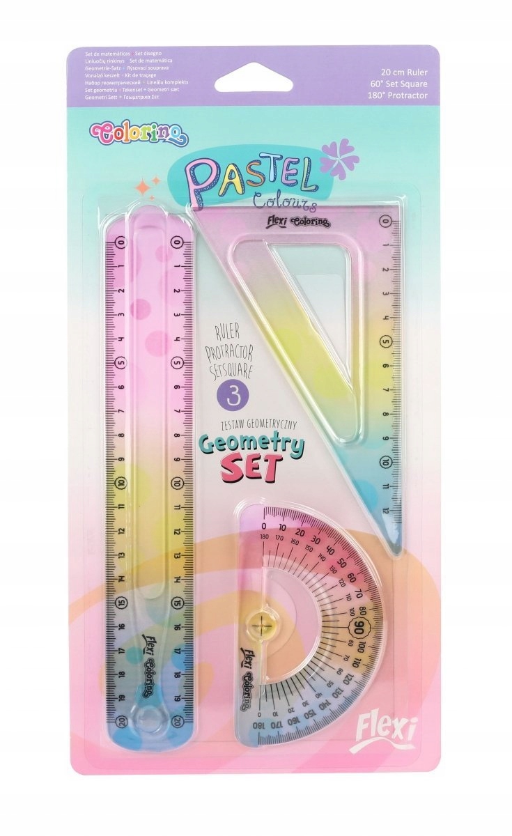 

Colorino Zestaw Geometryczny Flexi 3 elem Pastel