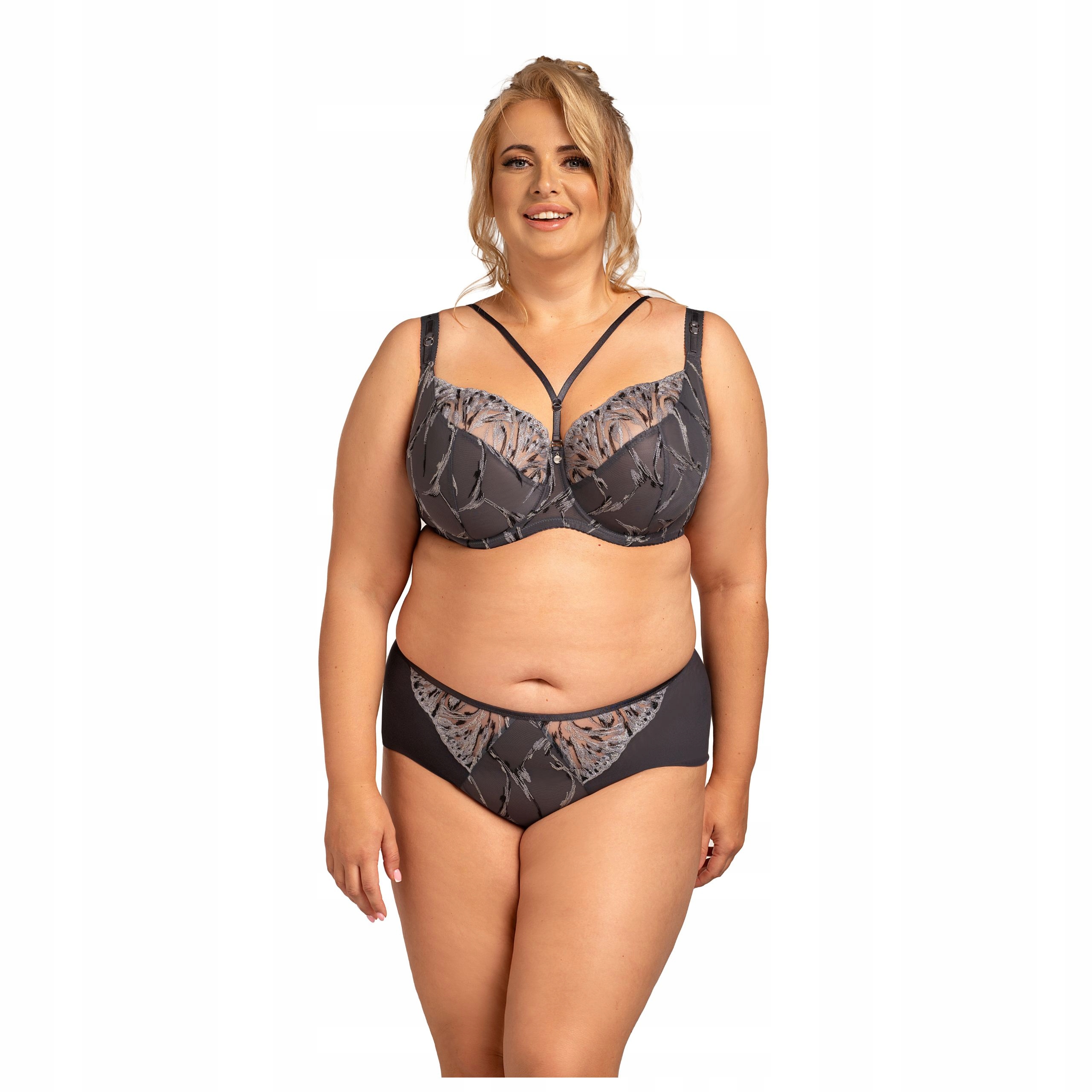 Podprsenka 95G měkká podprsenka Enrice šedá s proužky Nessa